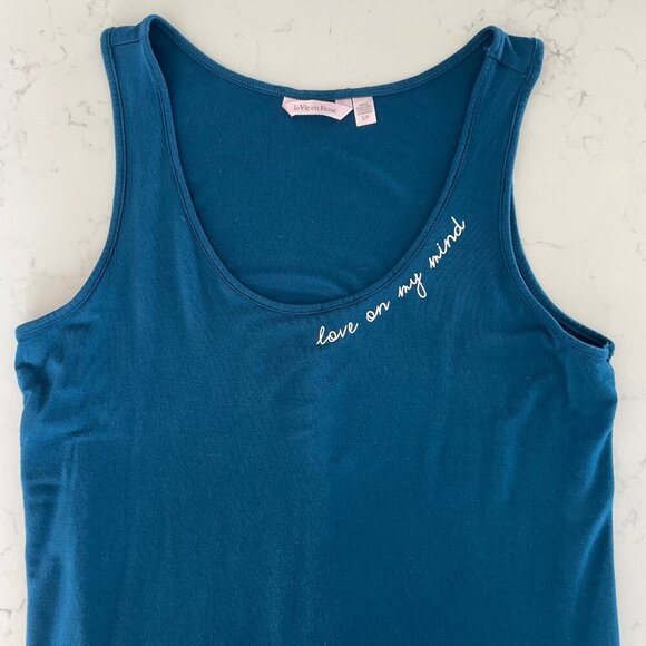 la Vie en Rose 2 Piece Pajama Set Rayon Blend Blue White Grey Peach Sz S & XS - Picture 5 of 13